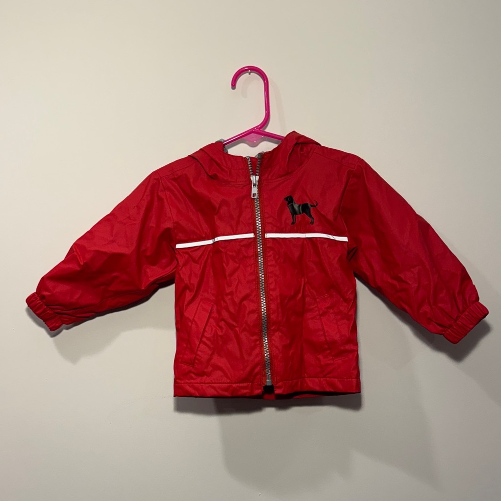 NWOT The Black Dog Red Kids Raincoat